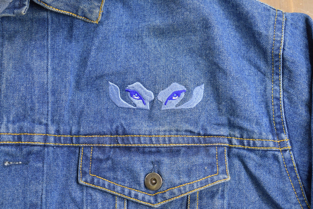 Vintage 1990s Embroidered Denim Jean Jacket