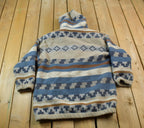 Vintage 1990s New York Girl Hooded Field Jacket Abstract Wool