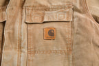 Vintage 1990s Beige Quilt Lined Carhartt Traditional Jacket