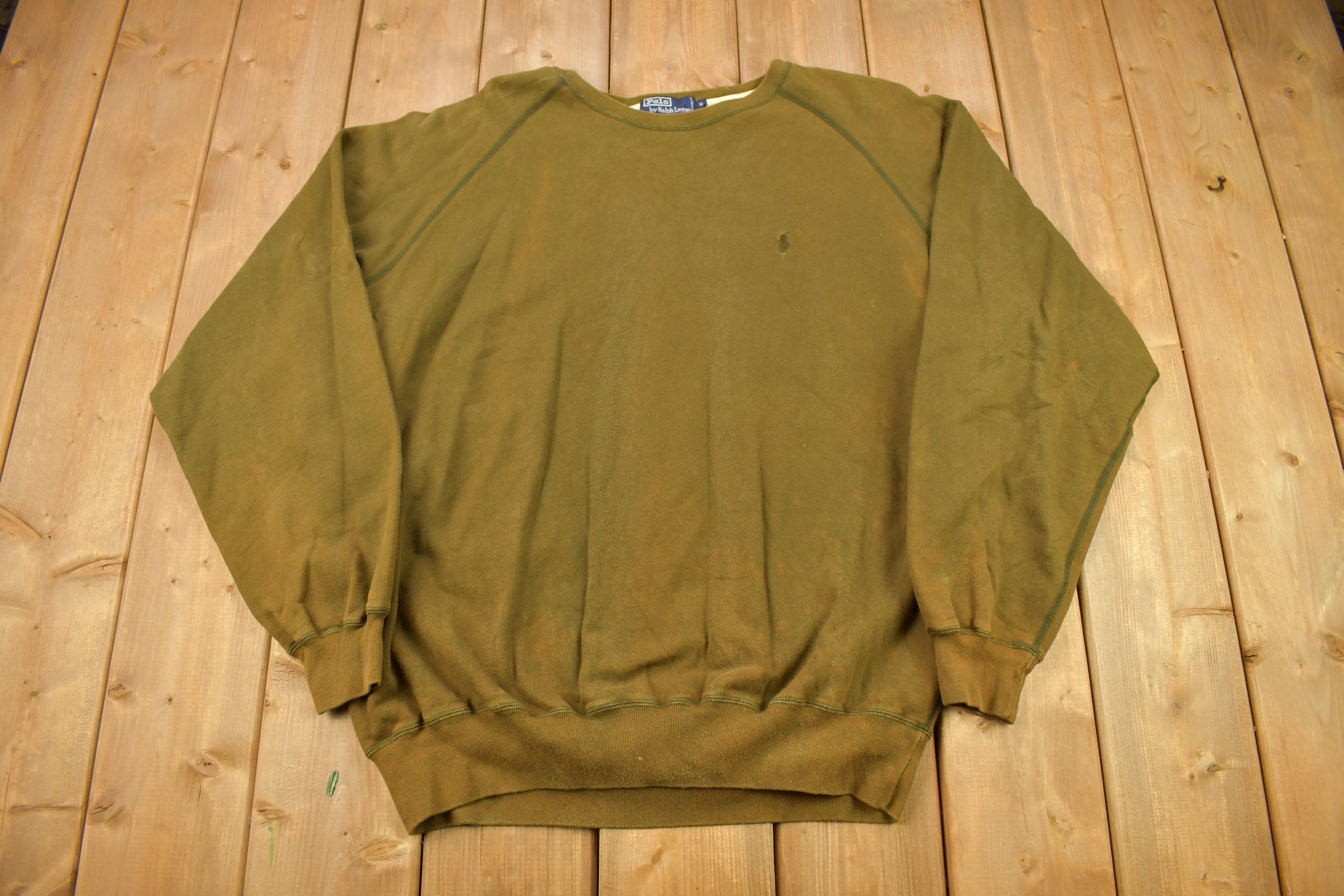 Vintage 1980s Polo Ralph Lauren Small Pony Raglan Crewneck Sweatshirt
