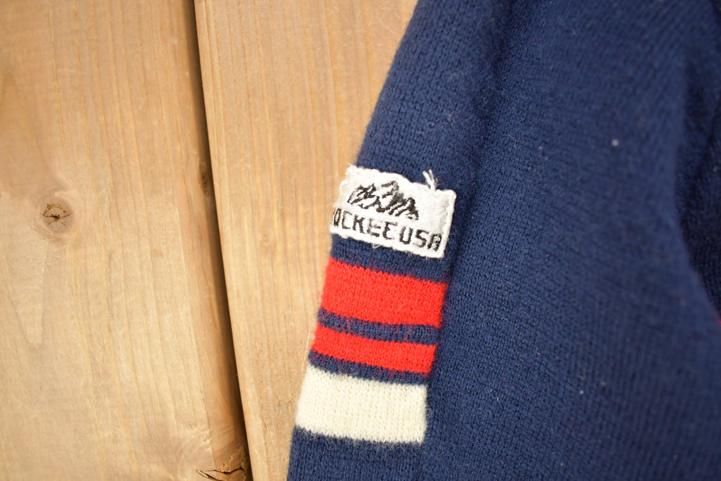 Vintage 1980s Rockee USA 100% Rocky Mountain Wool Knitted Sweater