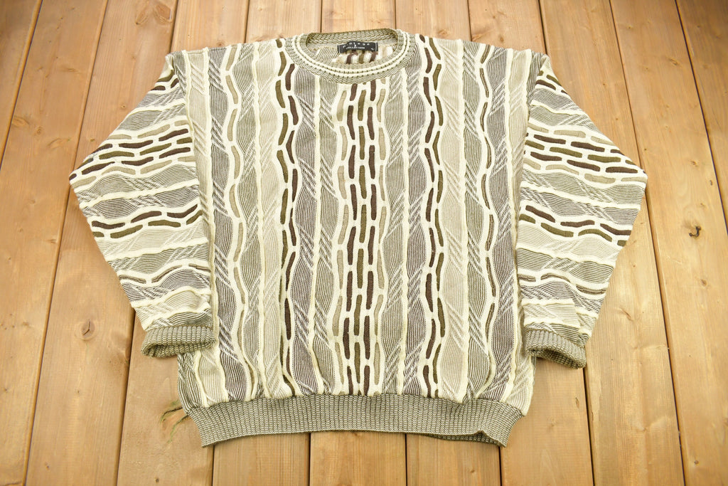 Vintage 1990s Protégé 3D Cable Knit Crewneck Sweater