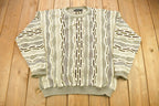 Vintage 1990s Protégé 3D Cable Knit Crewneck Sweater