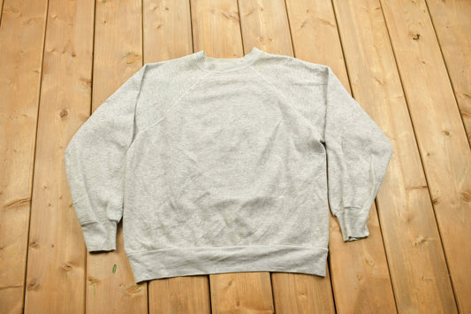 Vintage 1960s Blank Grey Raglan Sweatshirt / 60s Crewneck / Made In USA / True Vintage / Streetwear / 60s Blank / 60s Sweater