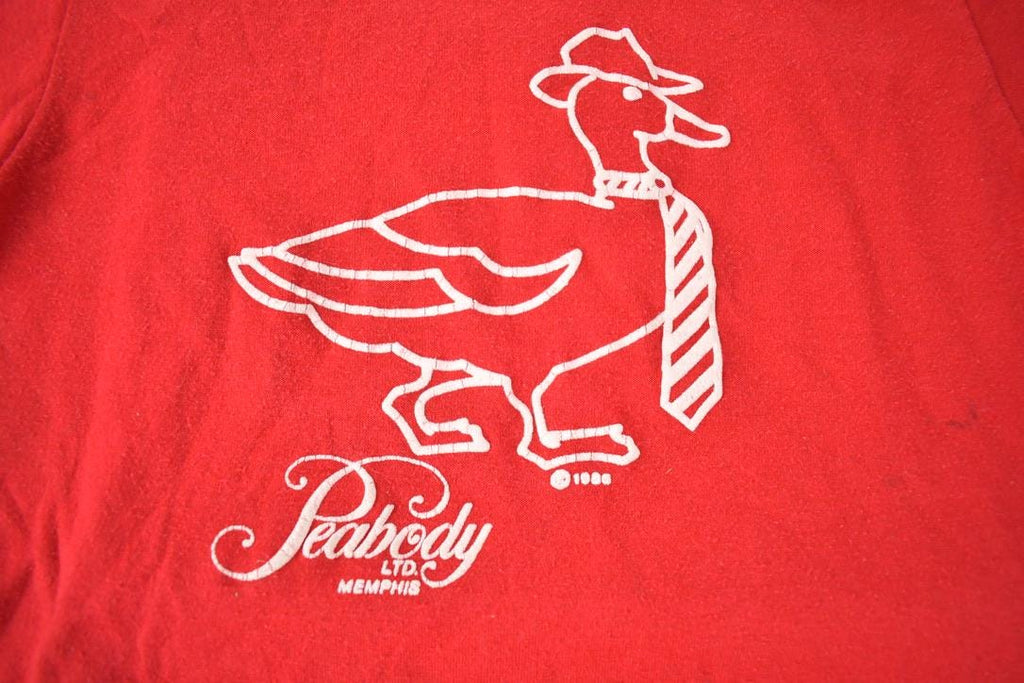 Vintage 1986 Peabody Memphis Single Stitch Graphic Baby T Shirt Made In USA