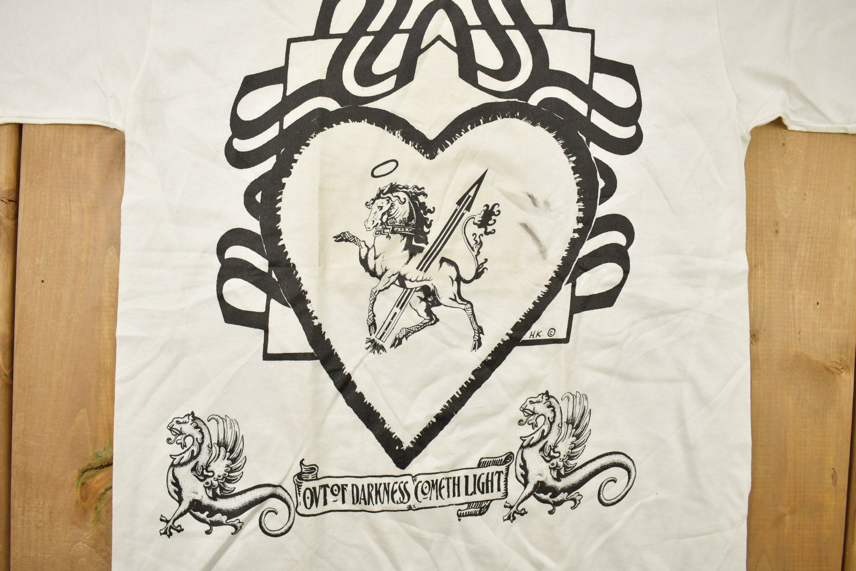 Vintage 1990s Wolverhampton "Out of Darkness Cometh Light" Graphic T Shirt