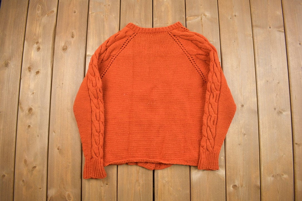 Vintage 1980s Cable Knit Knitted Cardigan Sweater