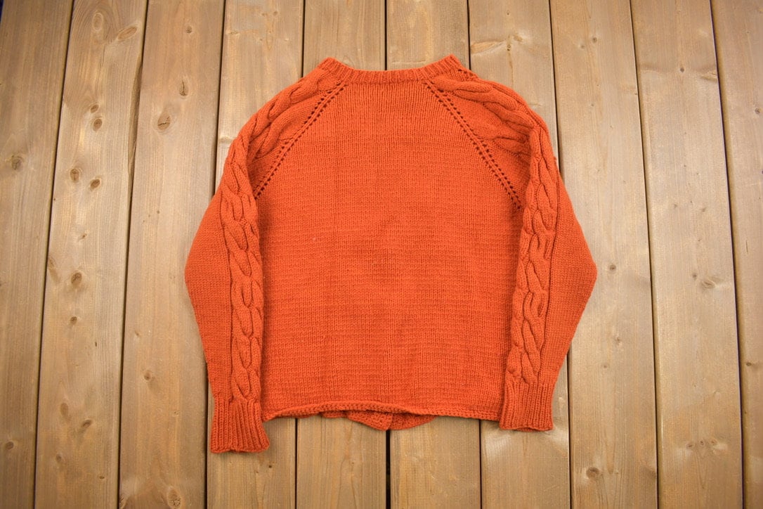 Vintage 1980s Cable Knit Knitted Cardigan Sweater
