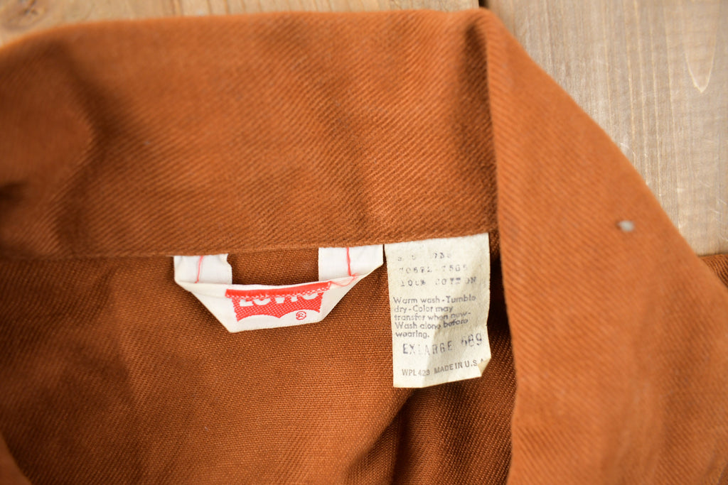 Vintage 1970s Levi's Burnt Orange Button Up Light Jacket