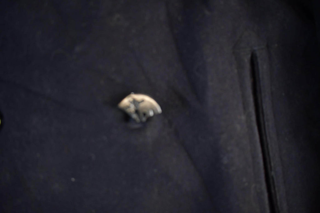 Vintage 1940s WW2 Era Naval Wool Coat Men's Small