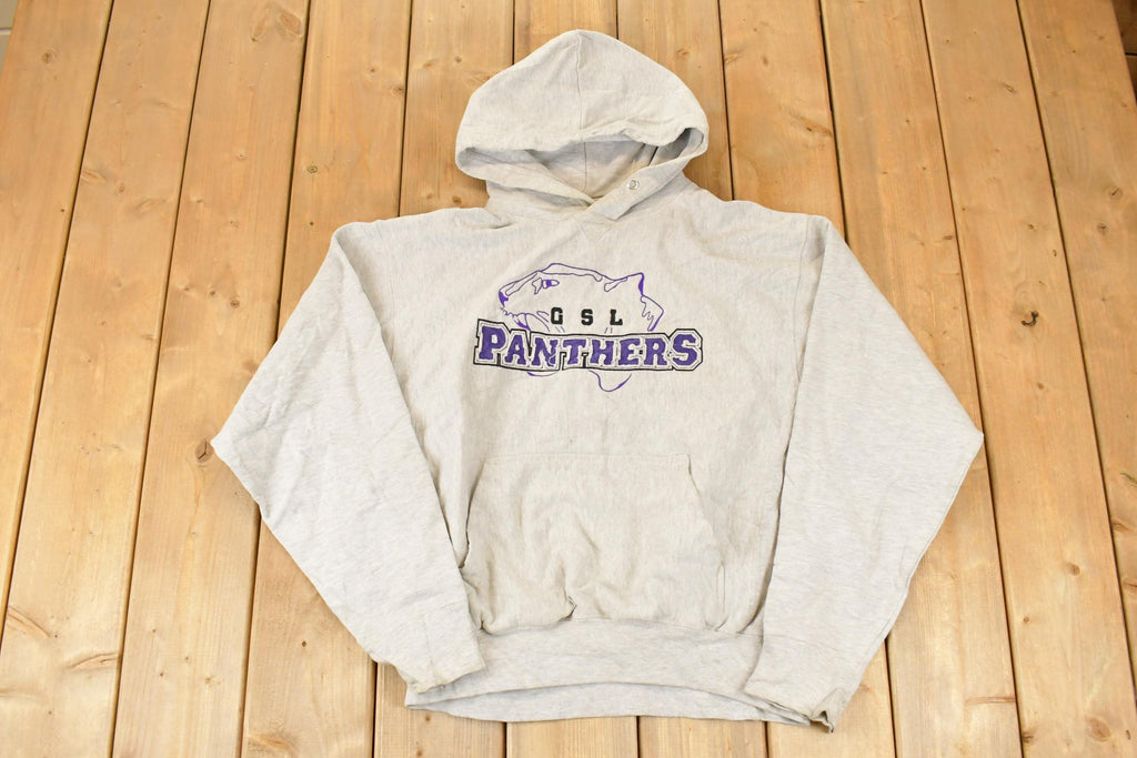Vintage 1990s GSL Panthers Embroidered University Hoodie Sweater Men's L