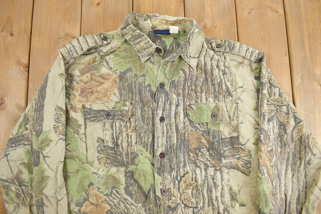 Vintage 1990s Sports Afield Real Tree Camouflage Button Up Shirt
