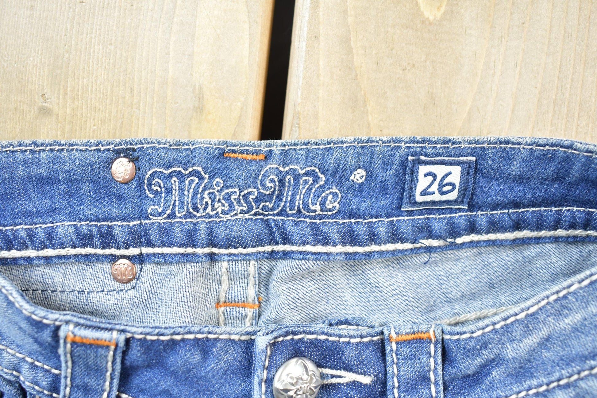 Vintage Y2K Miss Me Bedazzled Low Rise Jeans Size 26x32