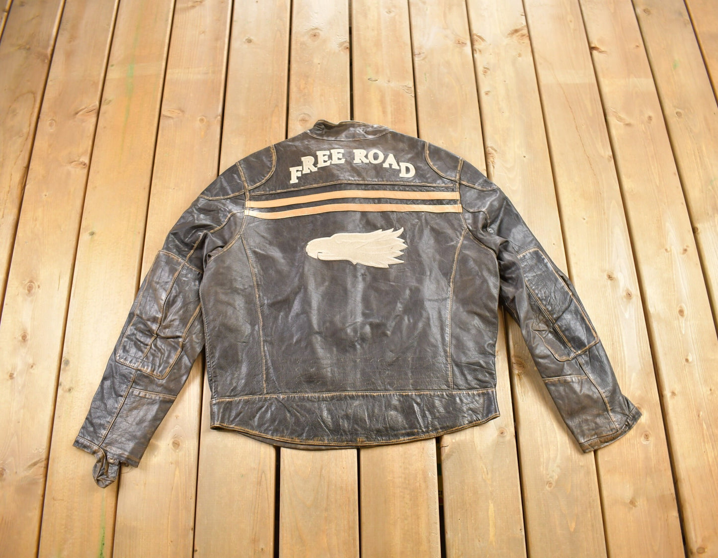 Vintage 1980s Green Coast Cafe Racer Leather Jacket / Fall Outerwear / Leather Coat / Streetwear Fashion / Camo Lined