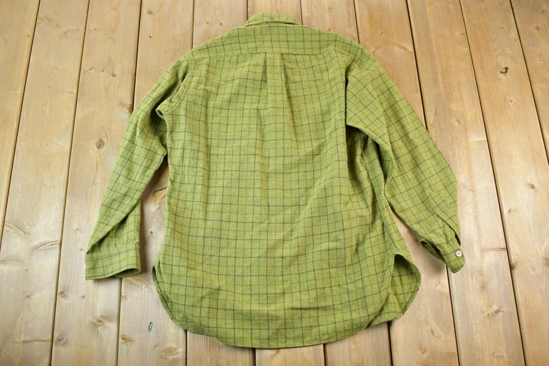 Vintage 1970s Pendleton Wool Flannel Button Up Shirt Men's Medium