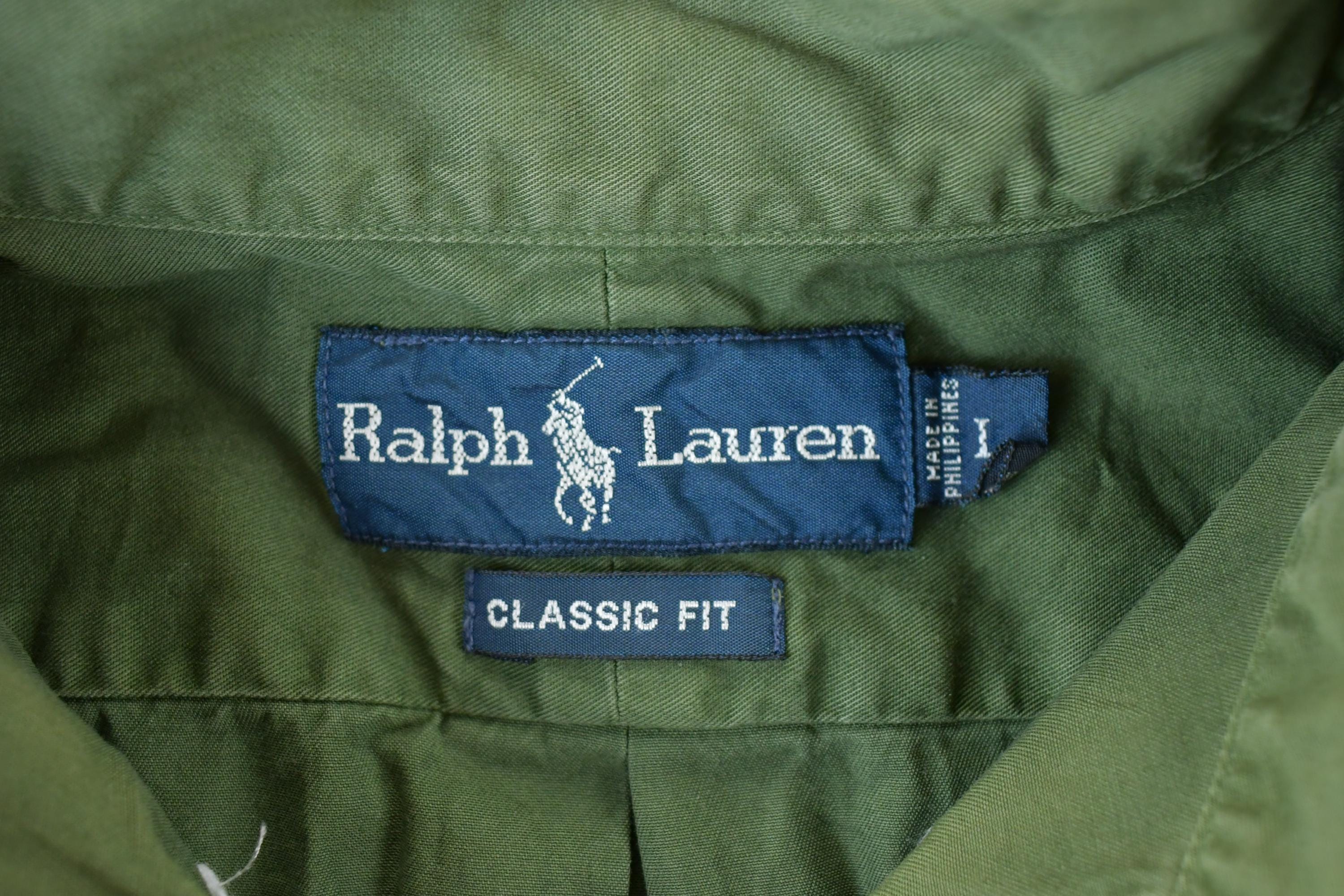 Vintage 90s Ralph Lauren Olive Button Up Shirt