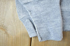 Vintage 1970s Izod Lacoste Heater Grey Knit Perfect Mild Distress Cardigan Sweater Made In USA
