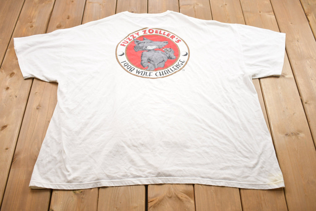Vintage 1998 Russell Athletic Fuzzy Zoeller Wolf Challenge Wolf Theme Graphic T-Shirt
