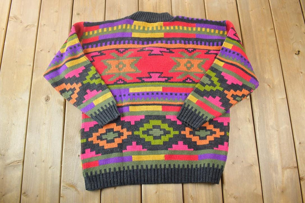 Vintage 1990s Arielle Knit Aztec Crewneck Sweater