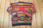 Vintage 1990s Arielle Knit Aztec Crewneck Sweater