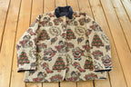 Vintage 1990s Christmas Graphic Patchwork Button Up Jacket Women's 2XL
