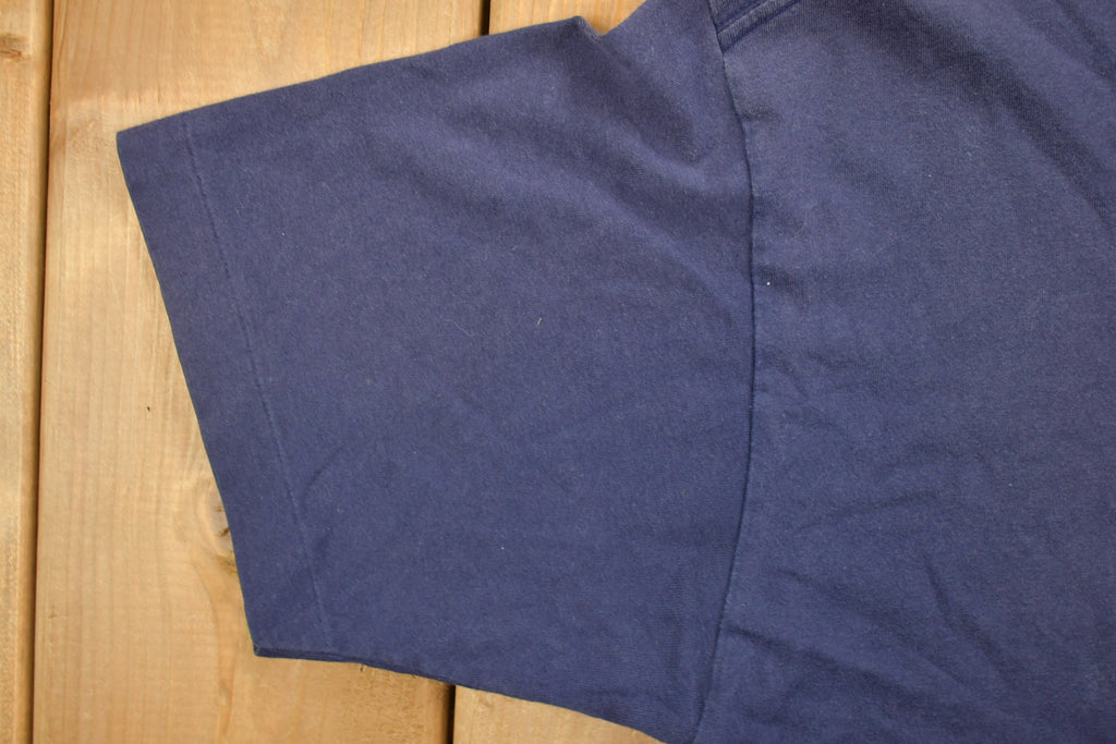 Vintage 1990s Navy Blue Blank Pocket T-Shirt