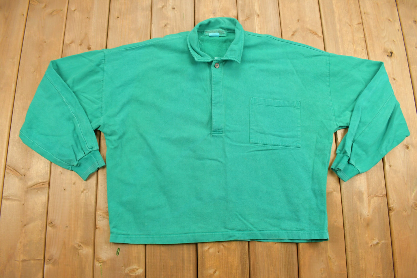 Vintage 1980s Beaver Canoe Button Up Shirt / Sample / 1980's Button Up / Vintage Polo / Casual Wear / Pattern Button Up