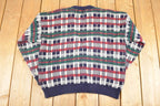 Vintage 1990s Botany 500 Knit Plaid Cardigan Sweater Mens XL /