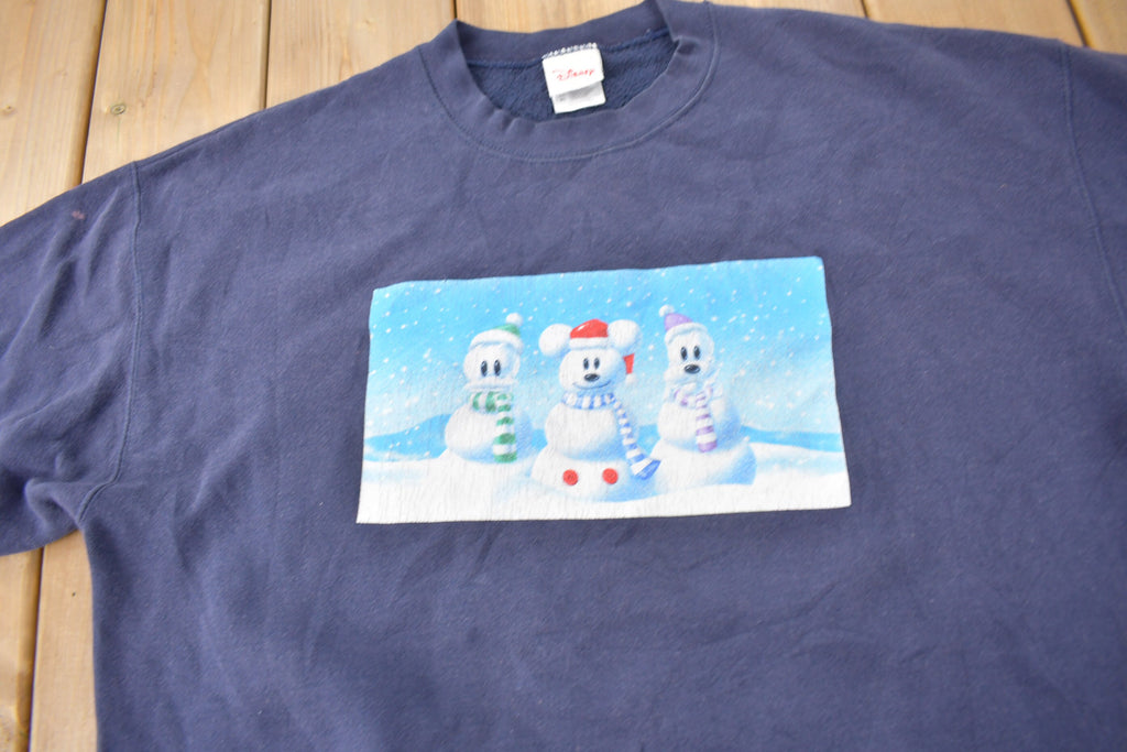 Vintage 1990s Mickey Mouse Disney Snowman Crewneck