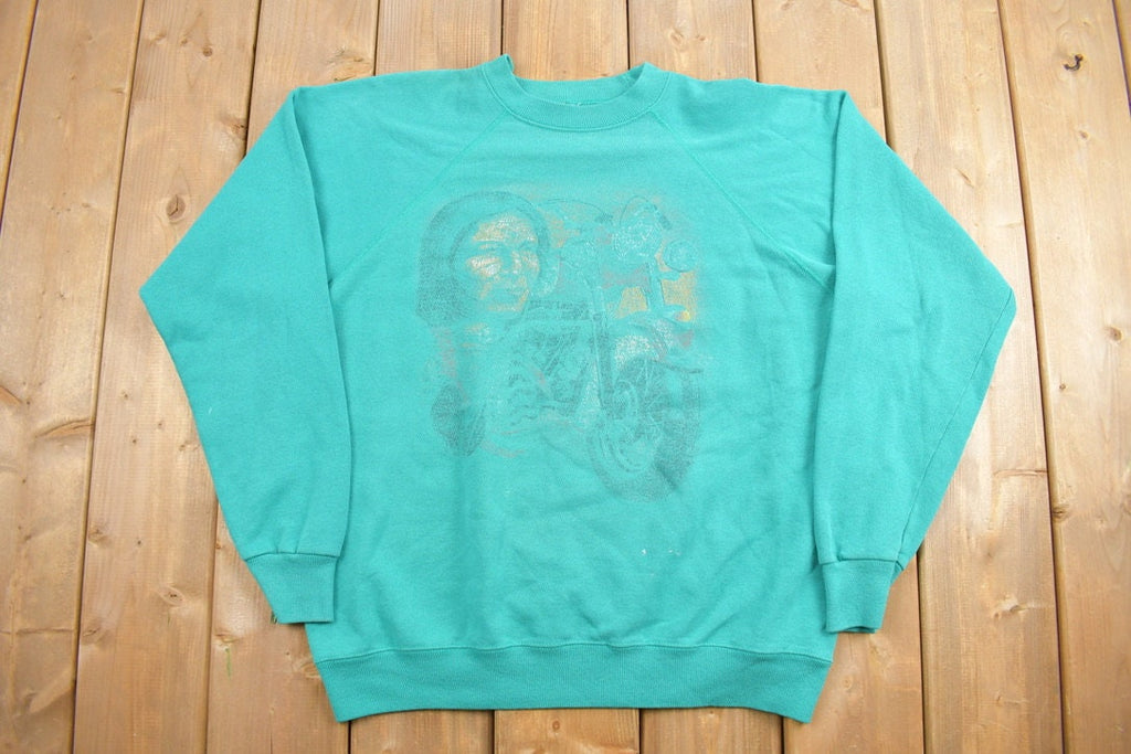 Vintage 1980s Native Motorcycle Graphic Crewneck Sweatshirt