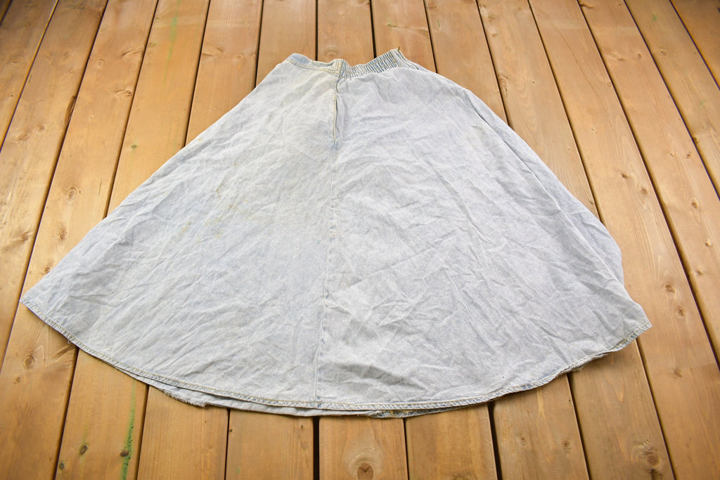 Vintage 1990s Denim Skirt & Shirt Set Size 7