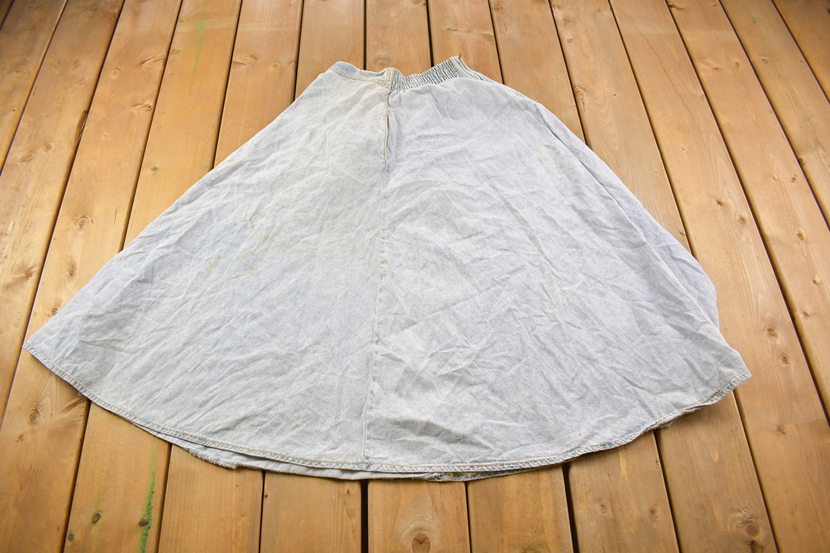 Vintage 1990s Denim Skirt & Shirt Set Size 7