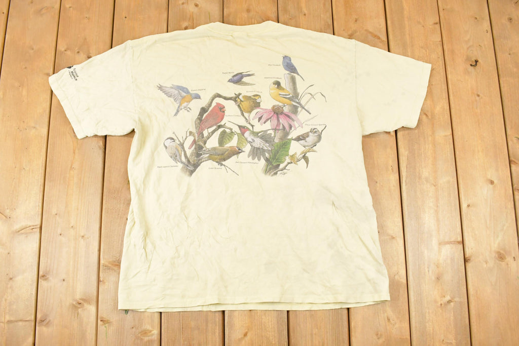 Vintage Y2K Wild Cotton Bird Family Tree Souvenir Travel T-Shirt Women's L