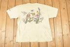 Vintage Y2K Wild Cotton Bird Family Tree Souvenir Travel T-Shirt Women's L