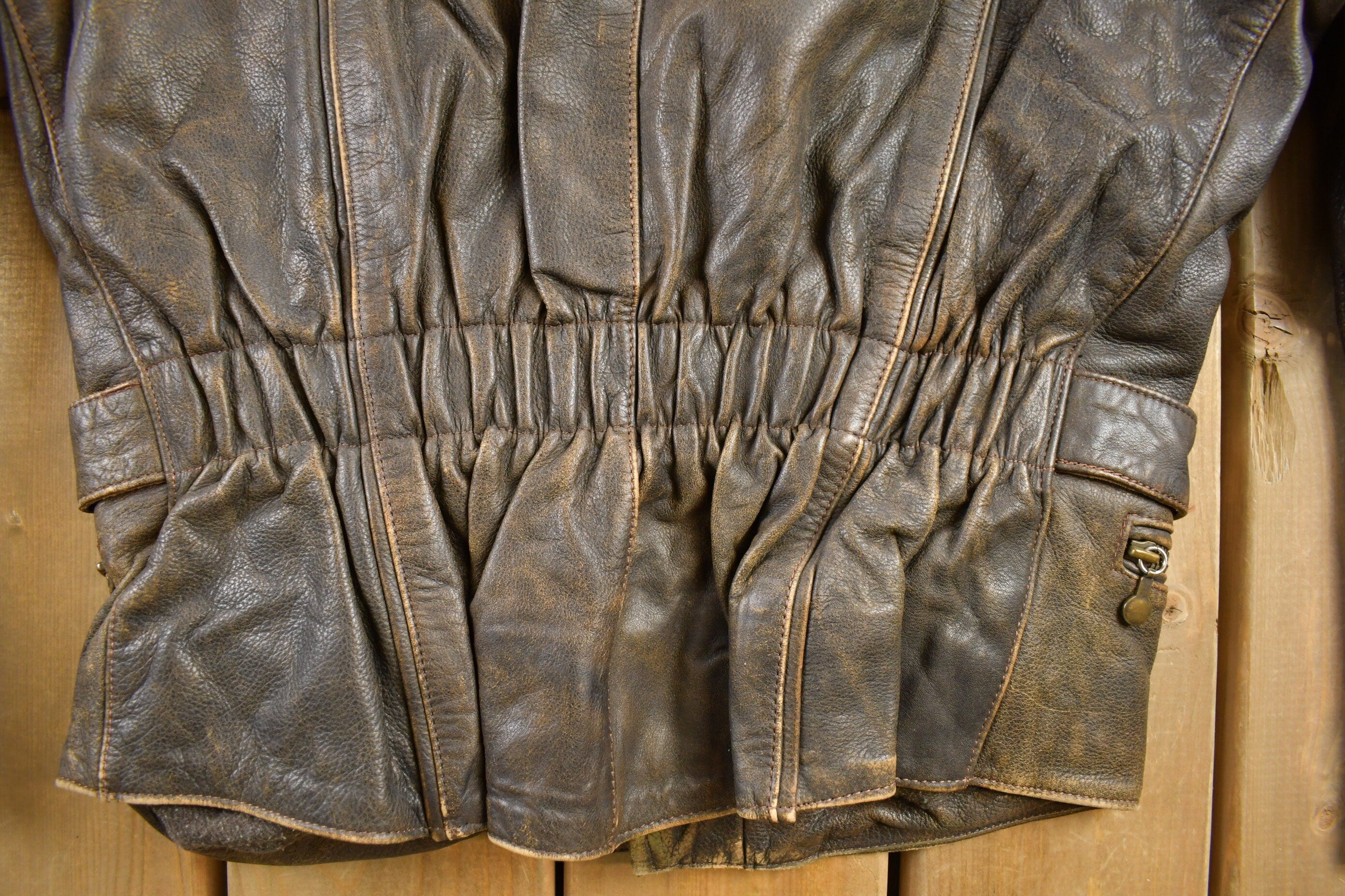 Vintage 1980s Classic Gear Leather Jacket