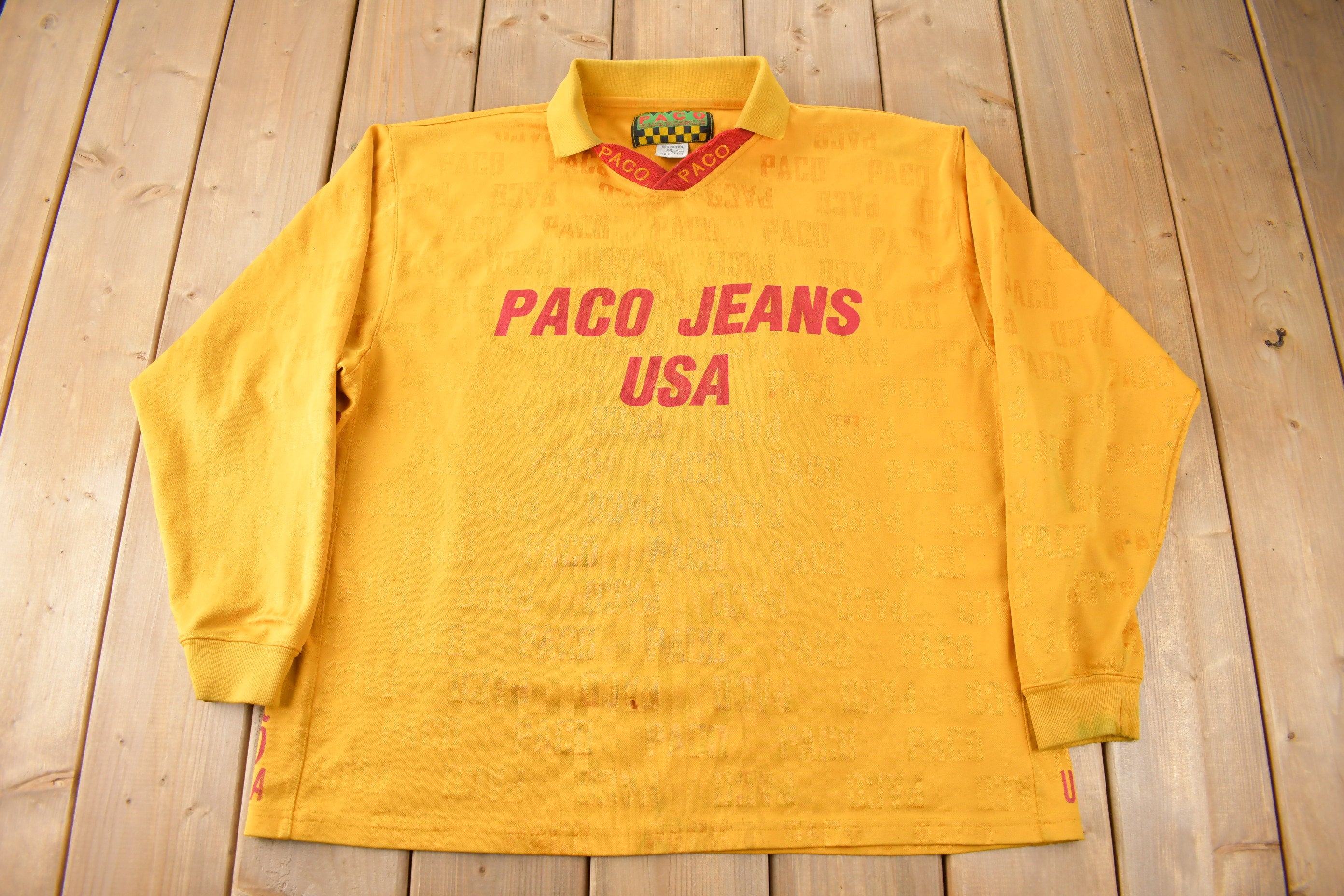 Vintage 1990s PACO Jeans USA Soccer Jersey Size Large