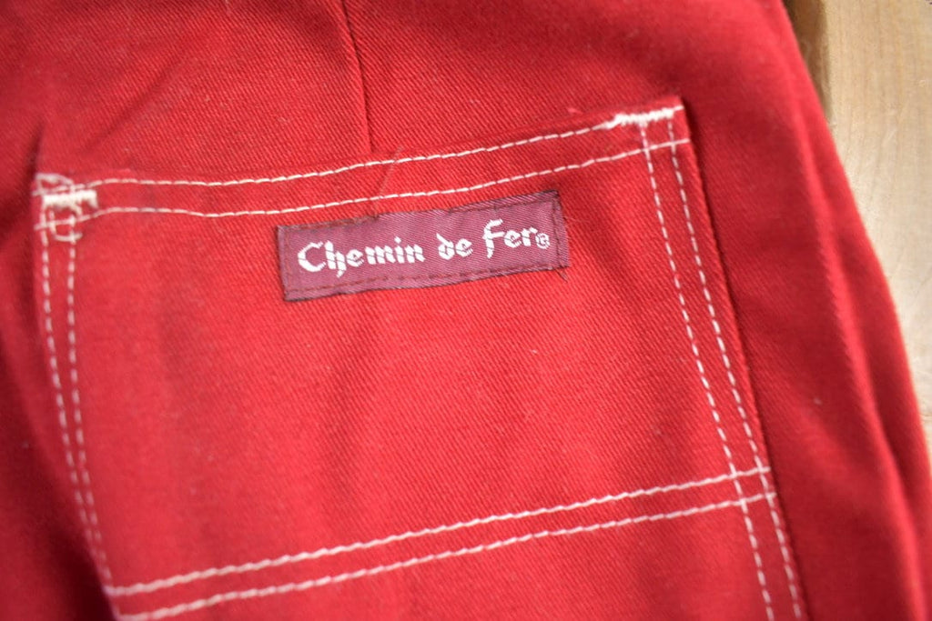 Vintage 1980s Chemin De Fer Red Pants Size 26x32