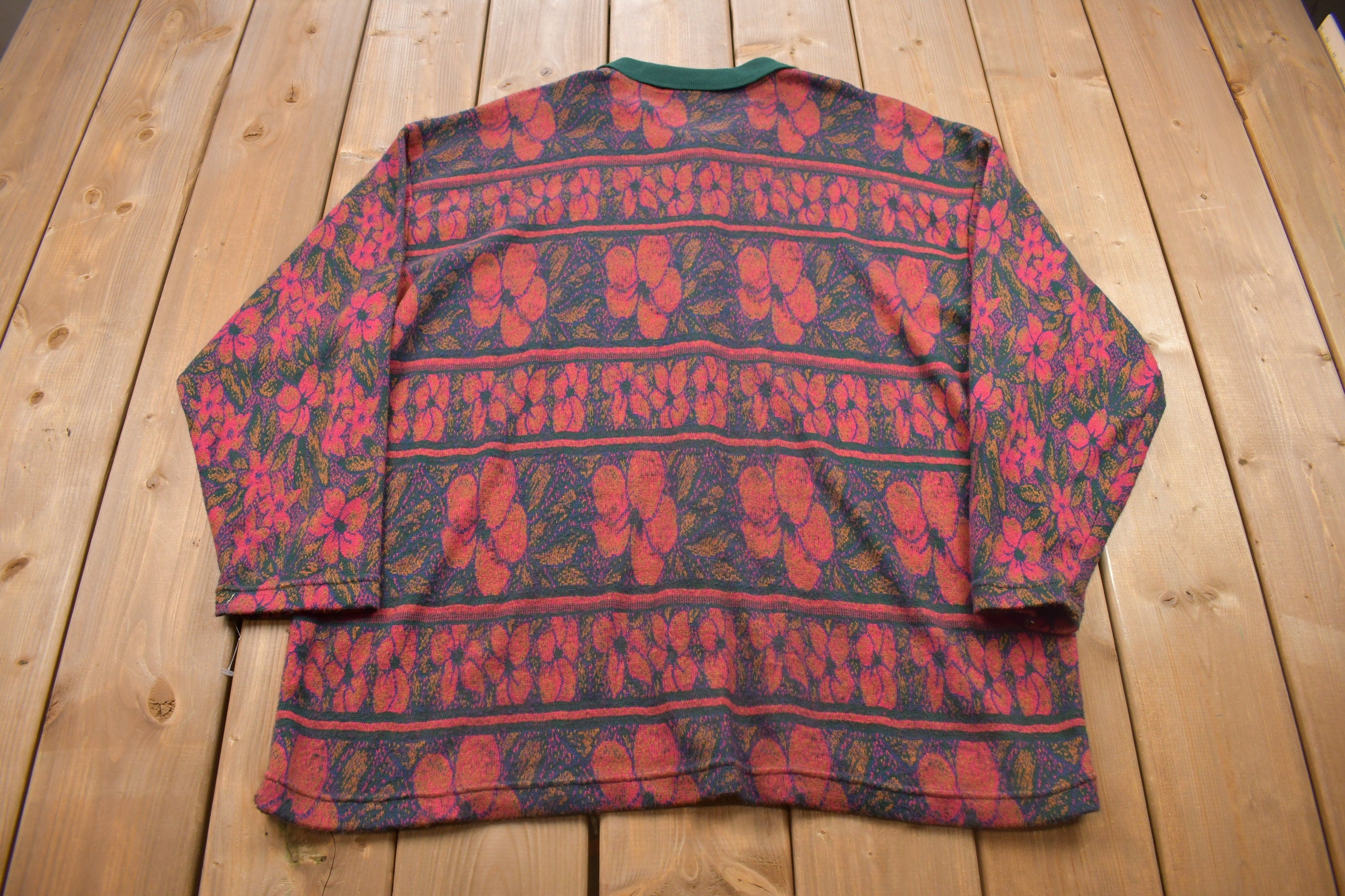Vintage 1990s Gitano Floral Button Up Sweatshirt