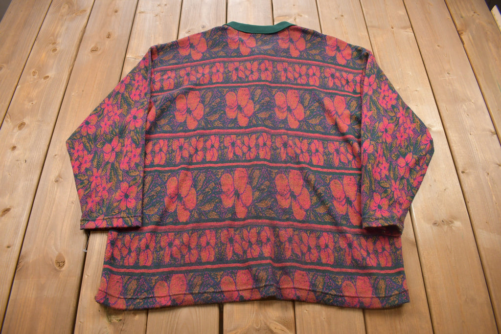 Vintage 1990s Gitano Floral Button Up Sweatshirt