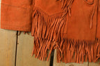 Vintage 1940s Genuine Leather Western Fringe Jacket Women's Medium /