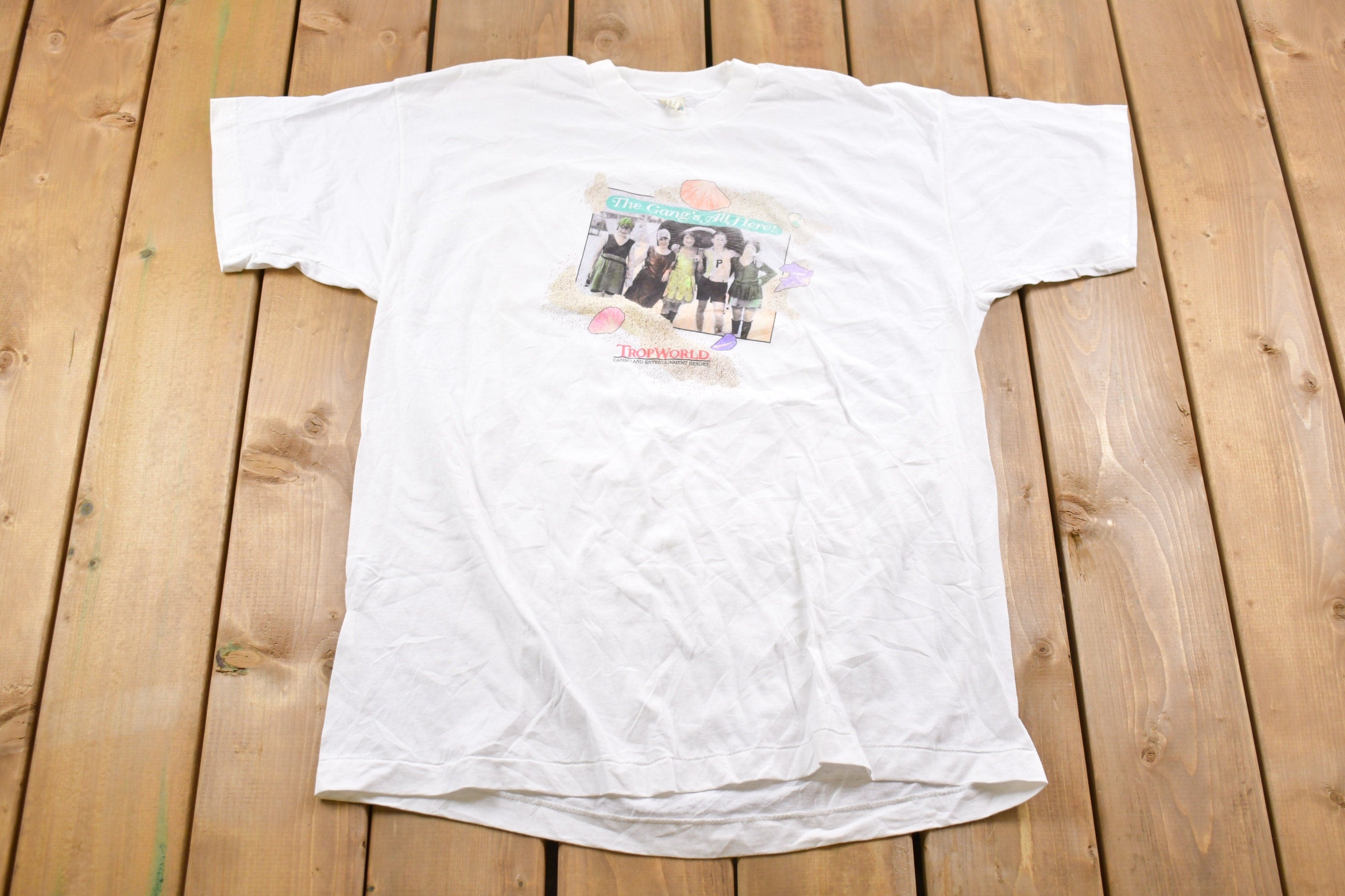 Vintage 1980s The Gangs All Here TropWorld Casino T-Shirt