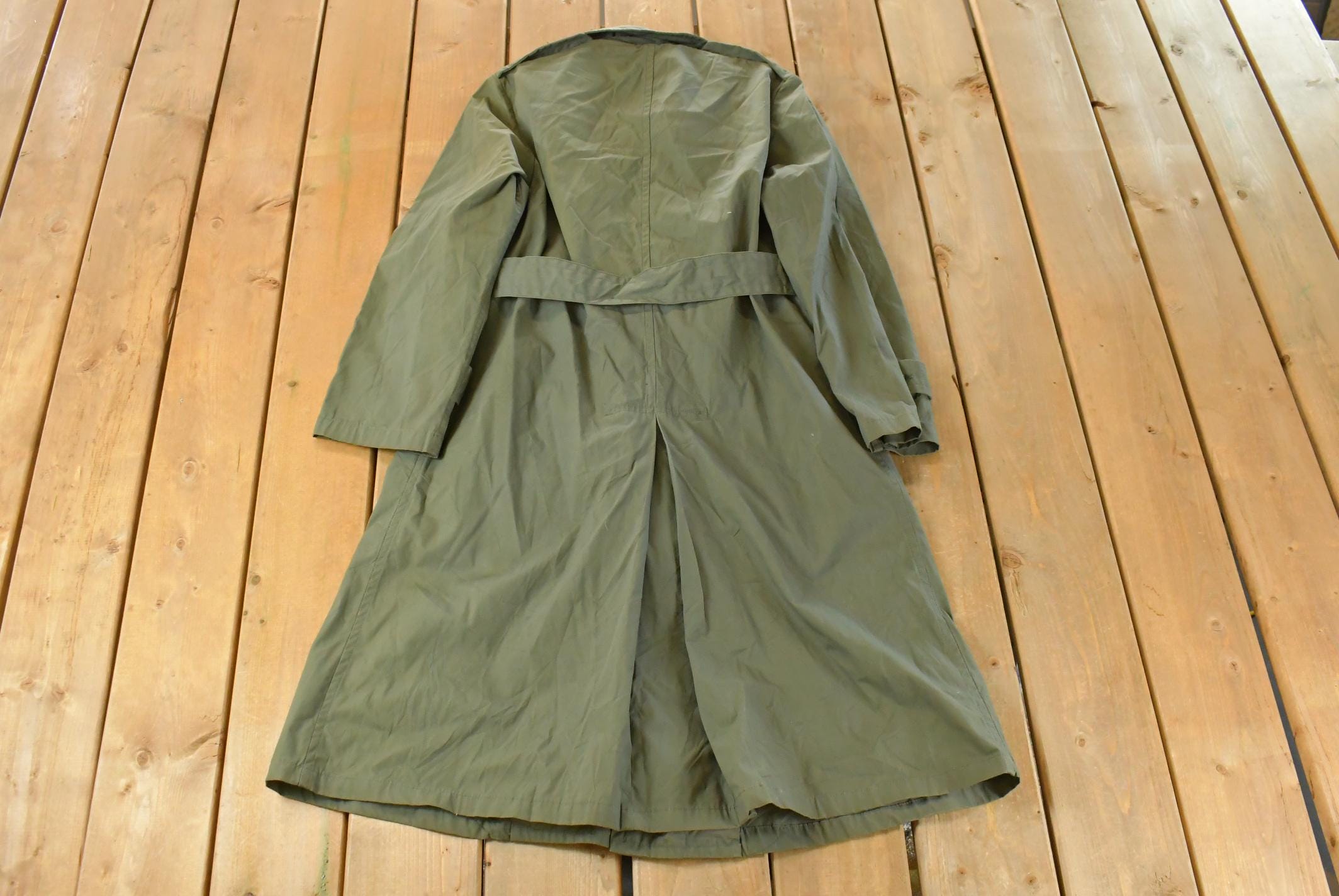 Vintage 1970s Military Overcoat Trench Jacket Men's XS
