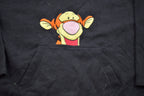 Vintage 1990s Pooh Disney Tigger Embroidered Fleece Hooded Sweater