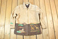 Vintage 1990s The Quacker Factory Unique Leather Savannah Desert Animal Embroidered Jacket Made In USA