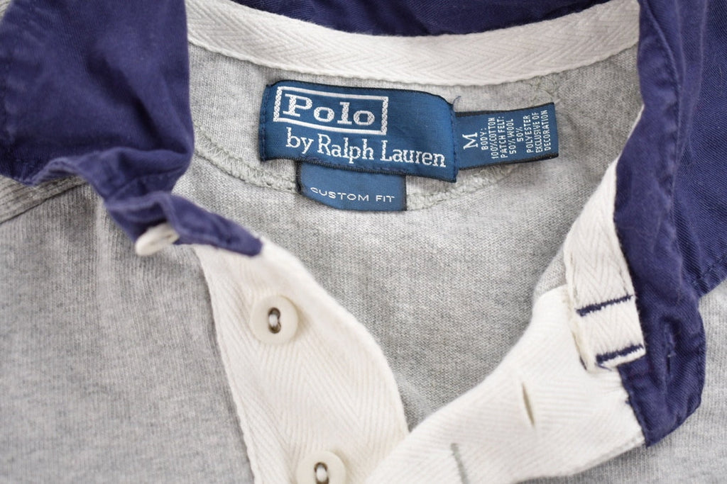 Vintage 1990s Polo Ralph Lauren USA Flag Embroidered Rugby Sweatshirt