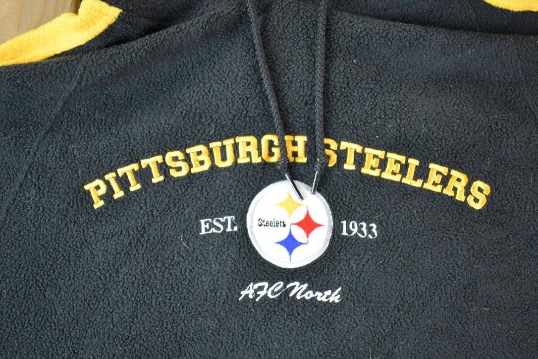 Vintage 1990s Pittsburgh Steelers Fleece NFL Hoodie Sweatshirt