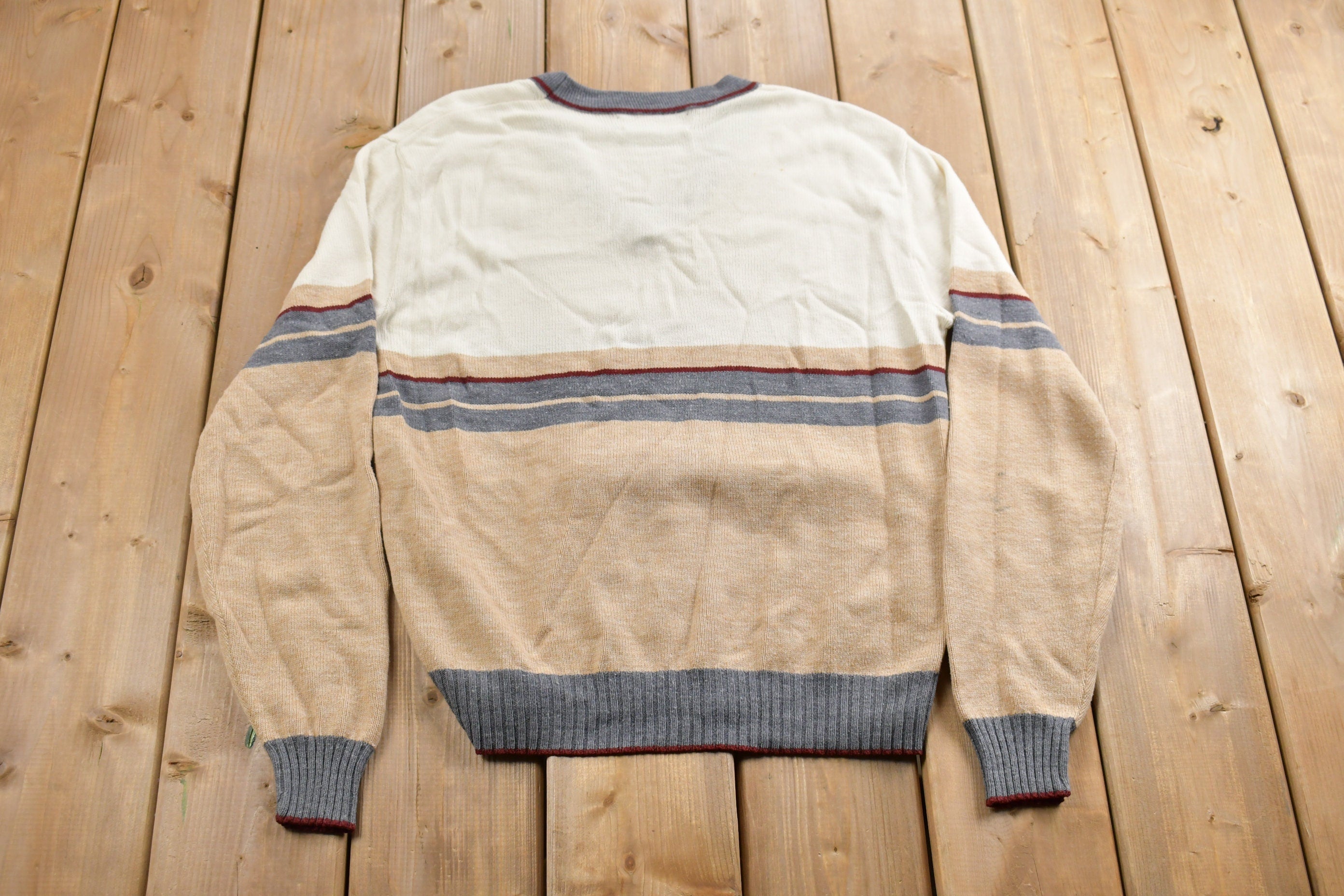 Vintage 1990s Blades Robert Bruce Knitted V Neck Sweater