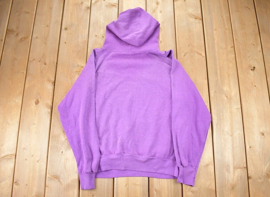 Vintage 1970s Purple Hoodie / 70s Crewneck / Purple Sweatshirt / Essential / Streetwear / 70s Blank / Made In USA