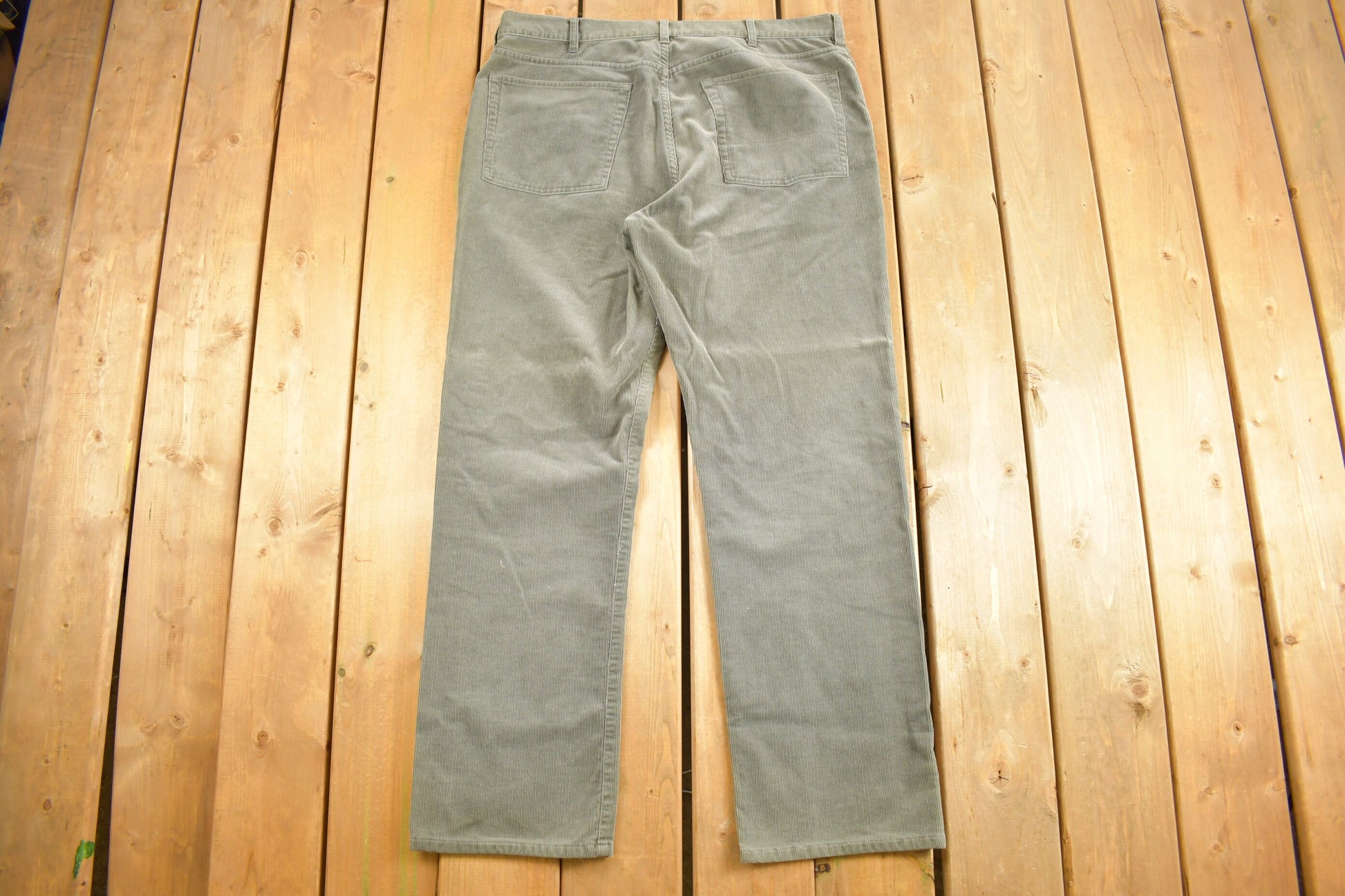Vintage 1990s Grey Polo By Ralph Lauren Corduroy Pants Size 40 x 31.5