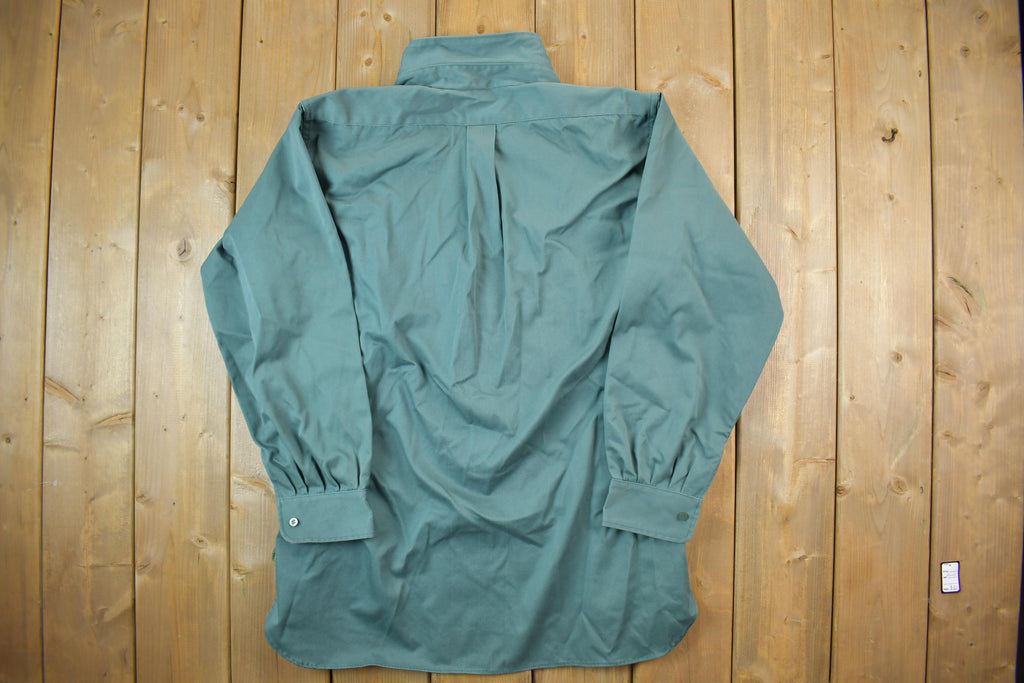 Vintage 1990s Blank Green Button Up Shirt